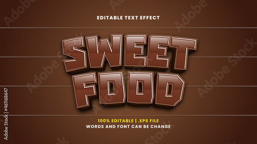 Sweet food editable text effect in modern 3d style