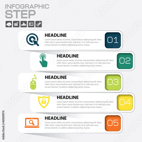 Business steps infographics template. Vector.