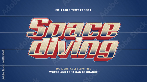 Space diving editable text effect in modern 3d style