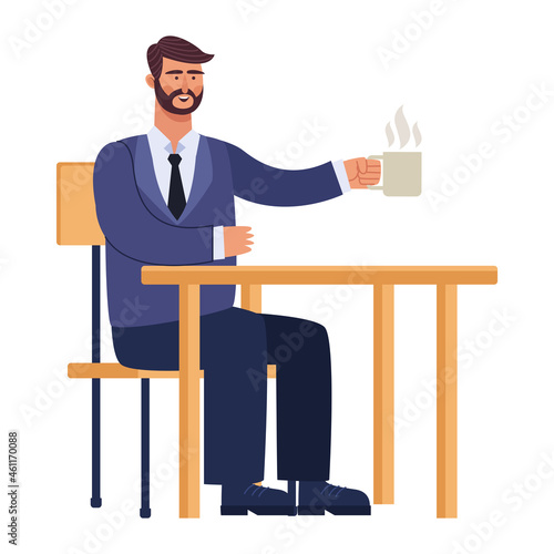 businessman drinking coffee