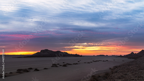 view from Nature and landscapes of dasht e lut or sahara desert at sunset. Middle East desert