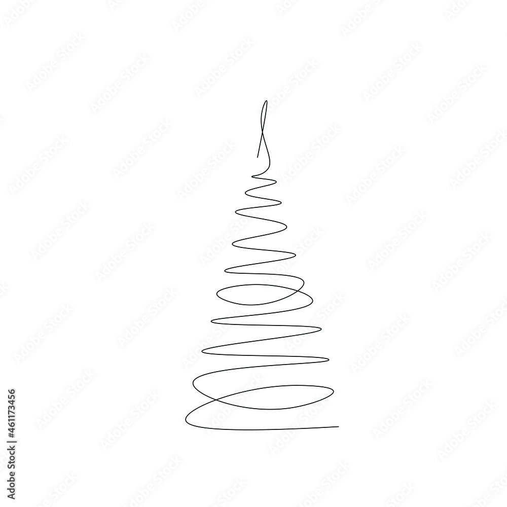 Christmas tree silhouette line drawing vector illustration Christmas tree silhouette line drawing vector illustration