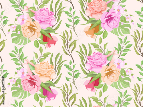 Floral Seamless Pattern Template Design