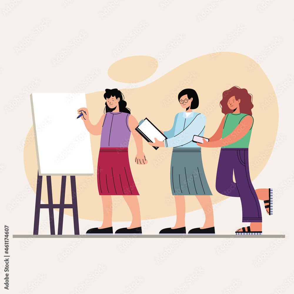 Fototapeta premium three innovative women characters