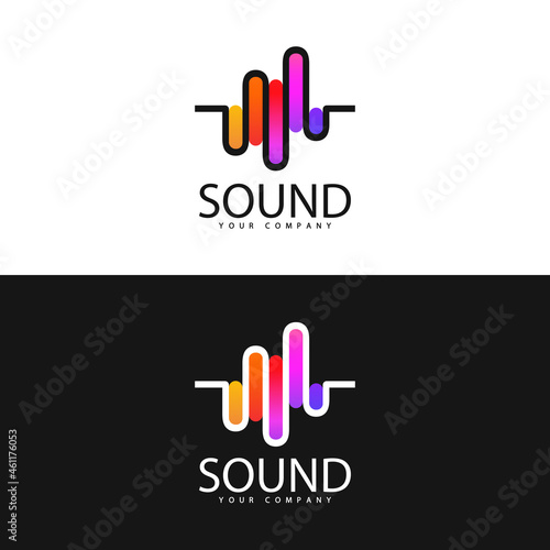 Logo template. Sound studio logo design. 
