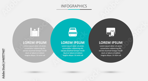 Set Lunch box, Online ordering food and . Business infographic template. Vector