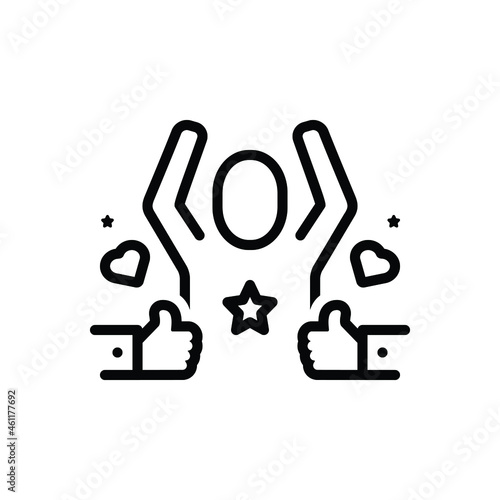 Black line icon for outstanding