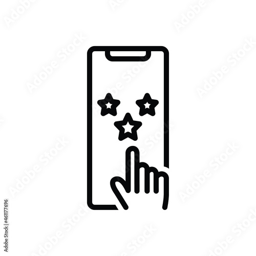 Black line icon for reviewed