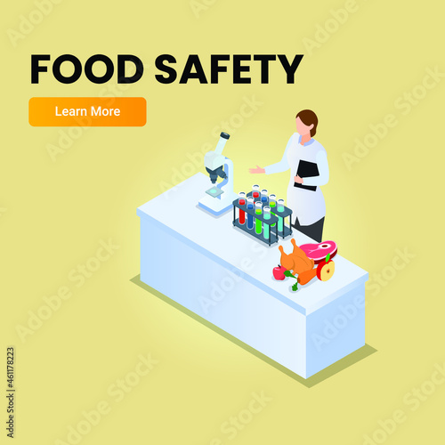 HACCP food safety 3d isometric vector illustration concept for banner, website, landing page template, ads and flyer