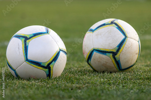 Soccer or football  ball on a grass
