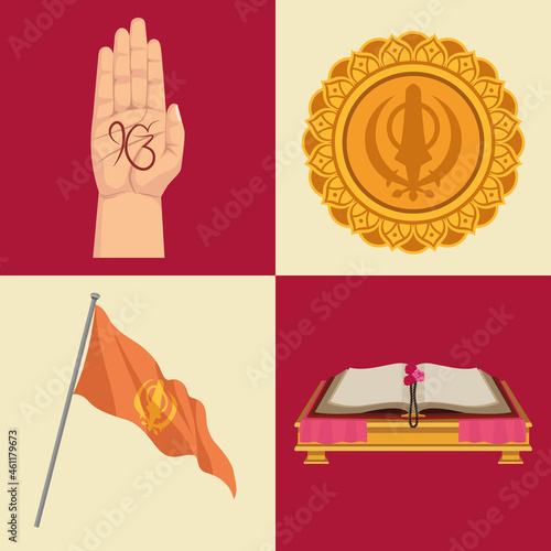 four guru nanak jayanti icons