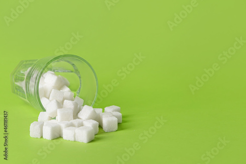 Glass with sweet sugar on c...