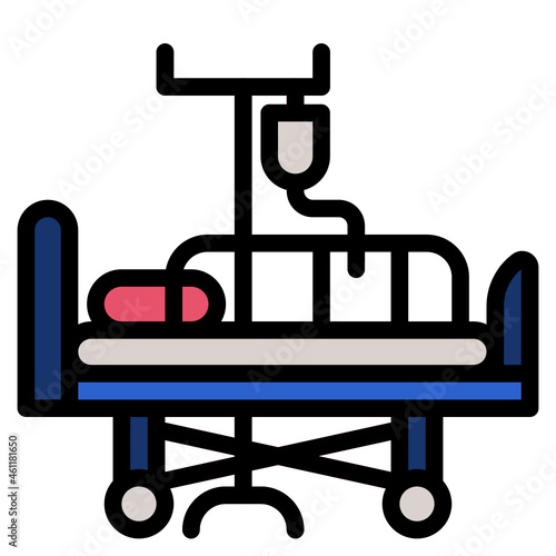 hospitalbed line icon photo