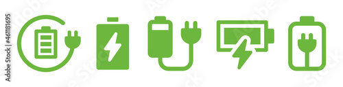 Fotografia Charging battery power icon set