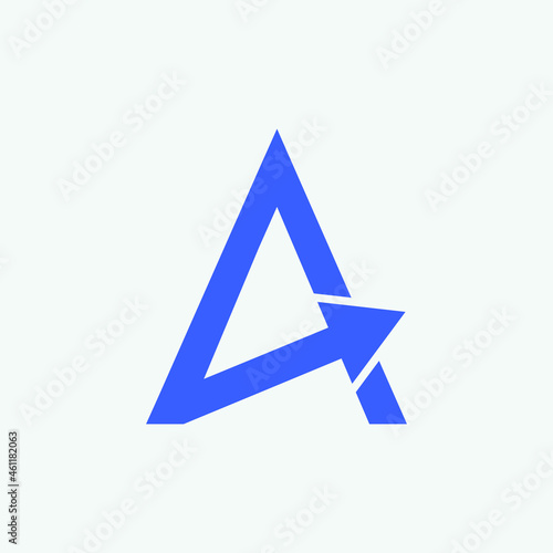 Letter A arrow logo, initial letters, monogram, vector template, minimal
