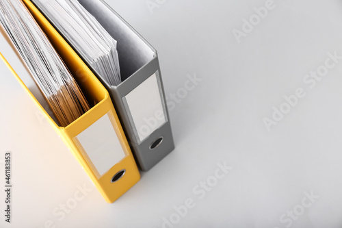 Quadro em tela Office folders on white background