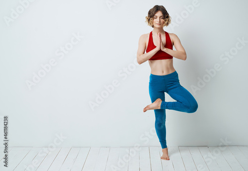 athletic woman exercises asana active lifestyle