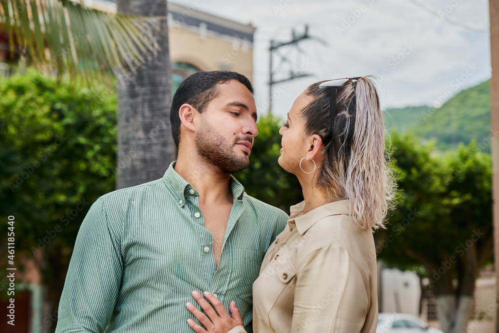 Young Latino male and female couple in love between 25 and 35 years of age Young Latino male and female couple in love between 25 and 35 years of age