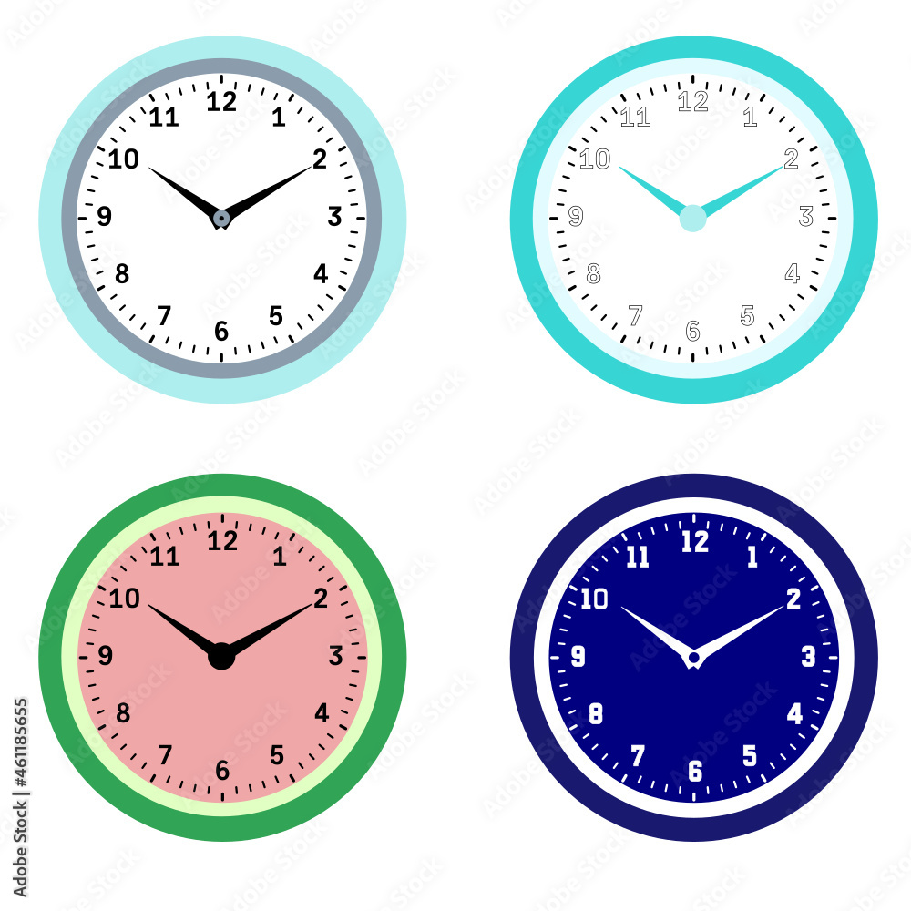 Clocs collection set svg vector illustrations Clocs collection set svg vector illustrations