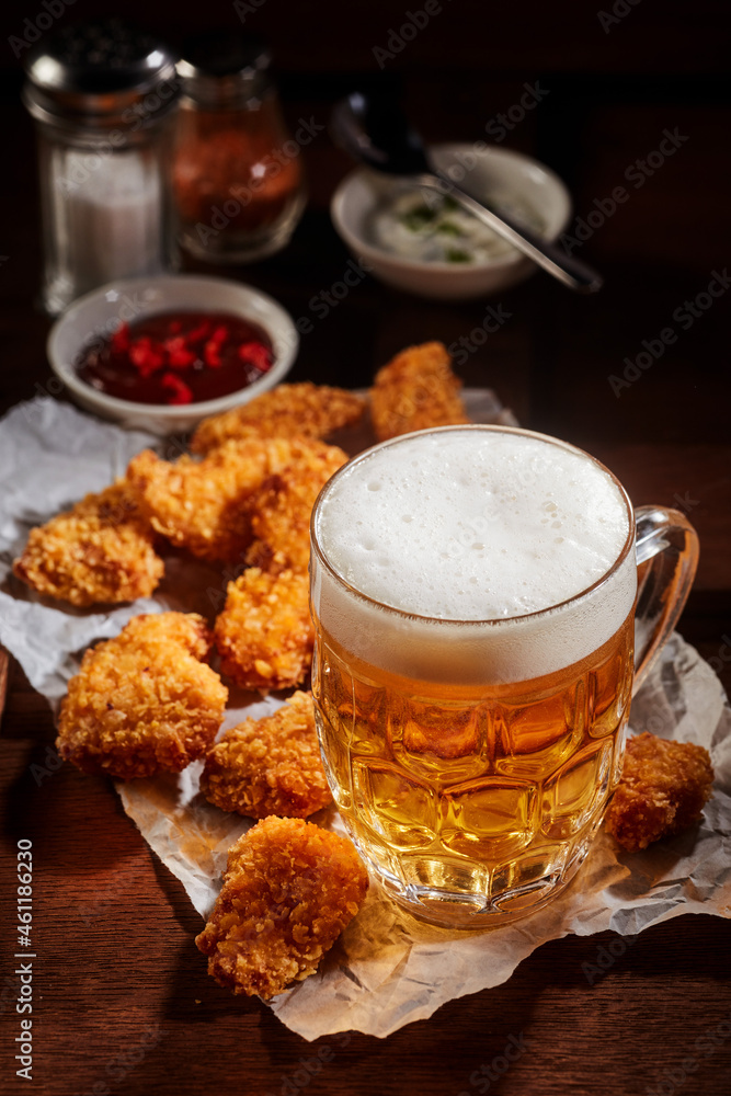 Beer mug with fried chicken Beer mug with fried chicken