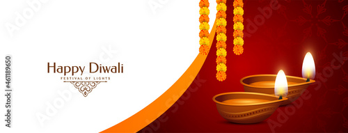 Happy Diwali stylish festival celebration banner design