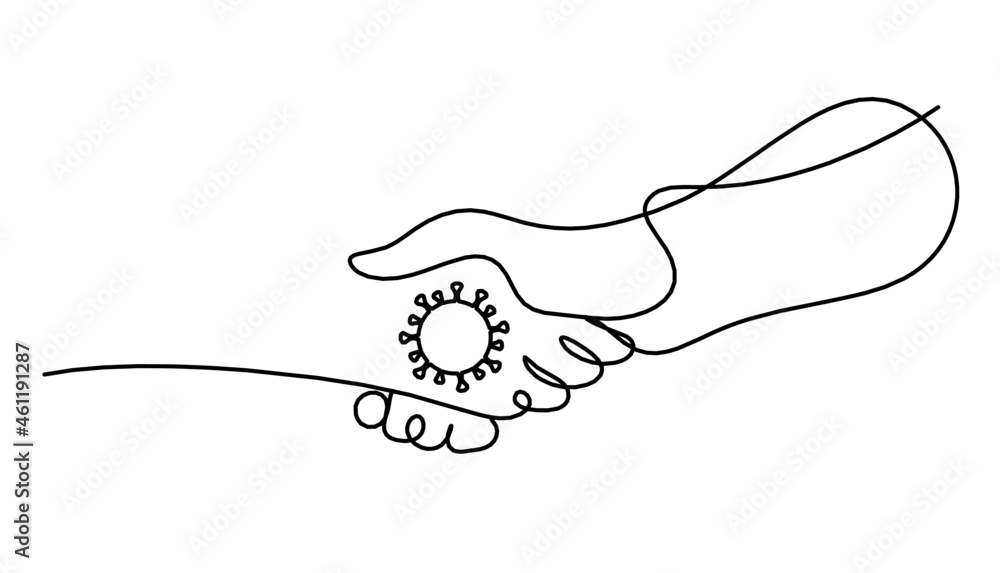 Abstract handshake as line drawing on white background. Vector Abstract handshake as line drawing on white background. Vector