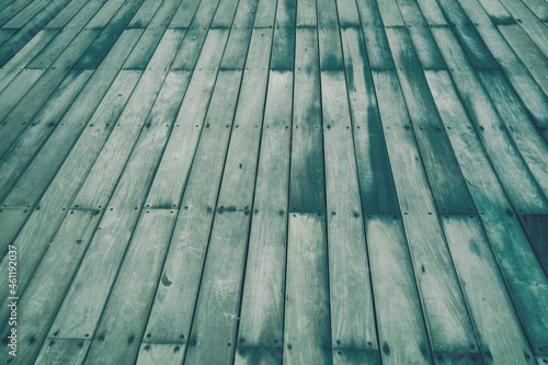 Green vintage background boardwalk, old wooden deck