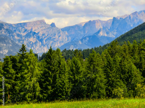 Panoramic landscape of Val d Ega, Eggen valley, summer 2021, South Tyrol, Italy, Europe photo