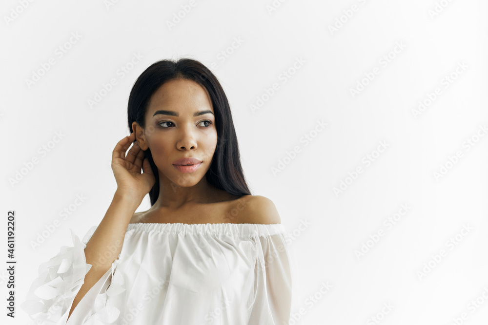 woman african appearance posing cosmetics luxury model woman african appearance posing cosmetics luxury model