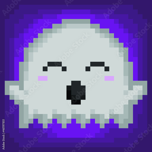 Ghost Pixel 8bit 32x32px Vector Halloween 