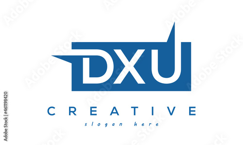 Creative Initial DXU Letter Logo Design Vector photo