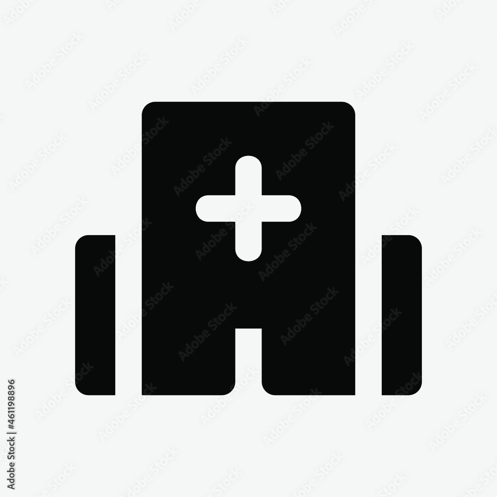 Obraz premium Hospital icon vector illustration in solid style about medical, use for website mobile app presentation
