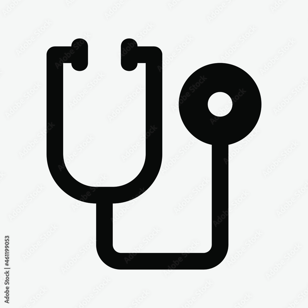 Stethoscope icon vector illustration in solid style about medical, use for website mobile app presentation Stethoscope icon vector illustration in solid style about medical, use for website mobile app presentation