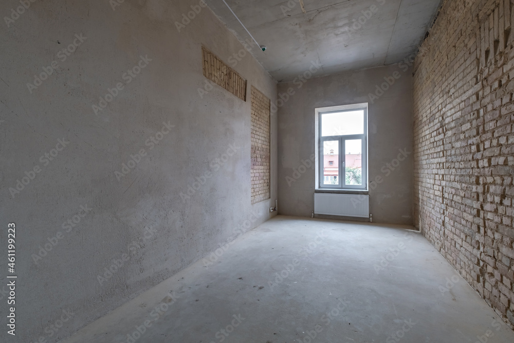 empty loft room with brick wall and repair and without furniture for office empty loft room with brick wall and repair and without furniture for office