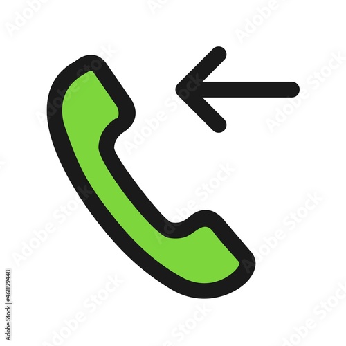 Incoming Call Line Filled Vector Icon Design