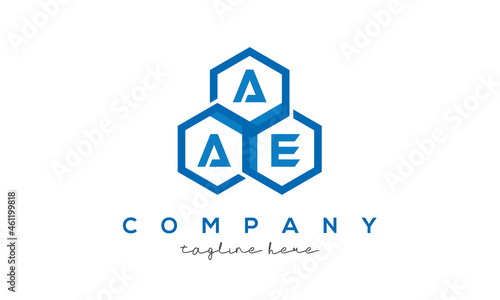 AAE three letters creative polygon hexagon logo