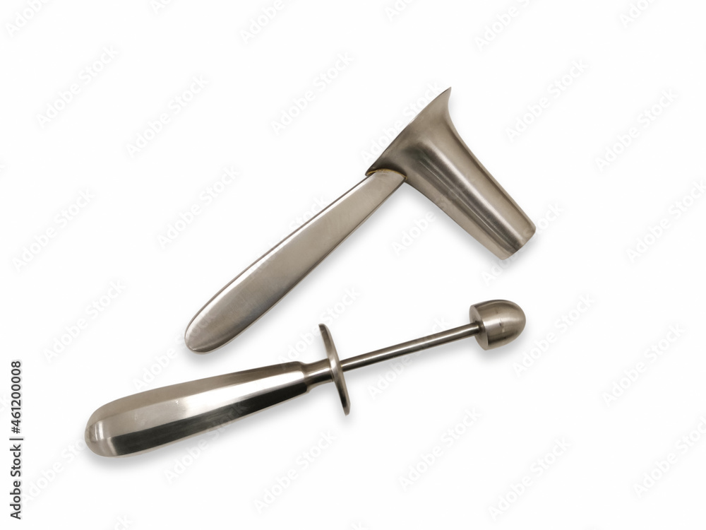Surgical Instruments Proctoscope In White Background. Using for Examine The Insides Of The