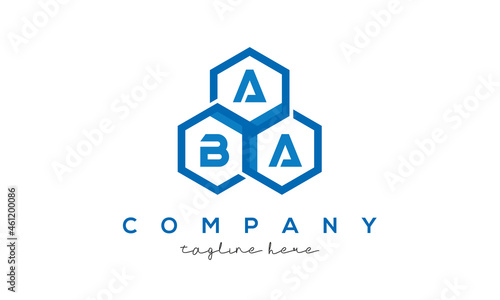 ABA three letters creative polygon hexagon logo