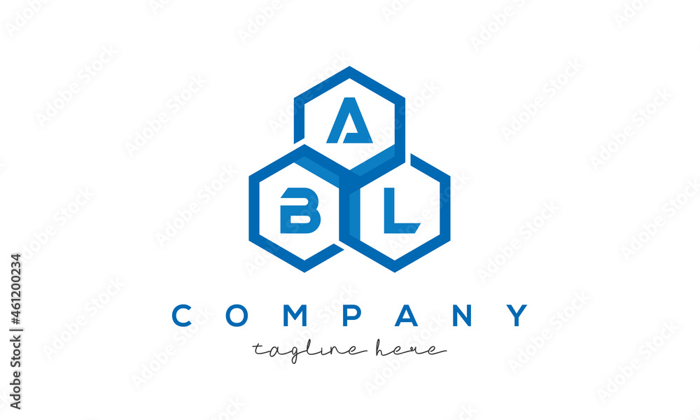 ABL three letters creative polygon hexagon logo