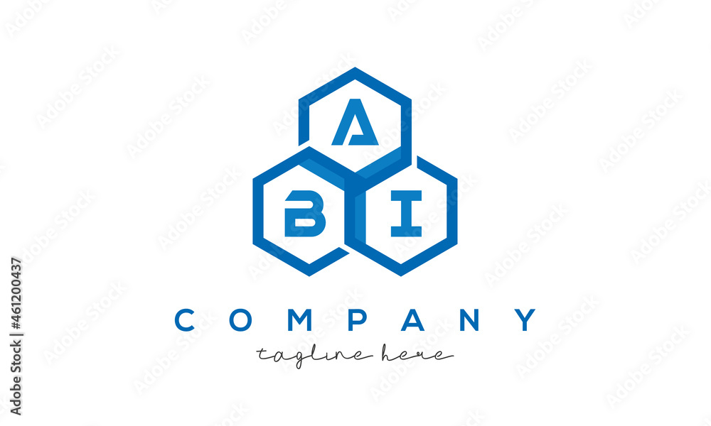 ABI three letters creative polygon hexagon logo