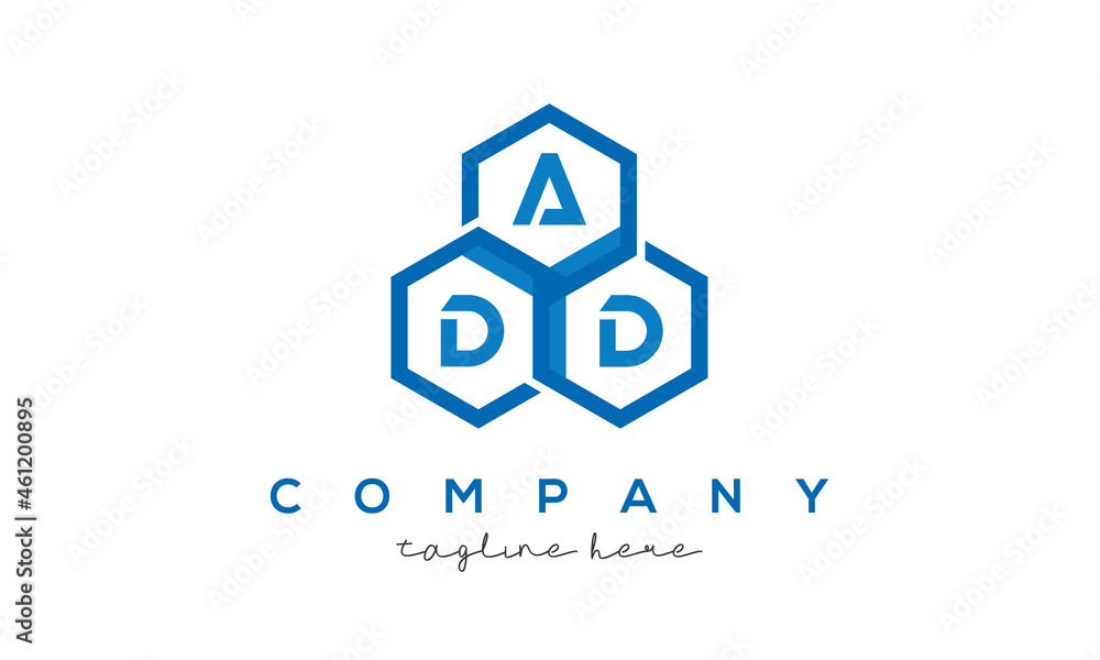 ADD three letters creative polygon hexagon logo ADD three letters creative polygon hexagon logo
