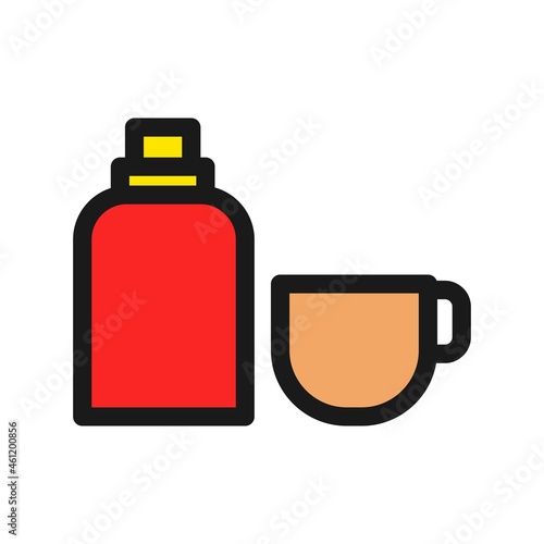Thermos Line Filled Vector Icon Design
