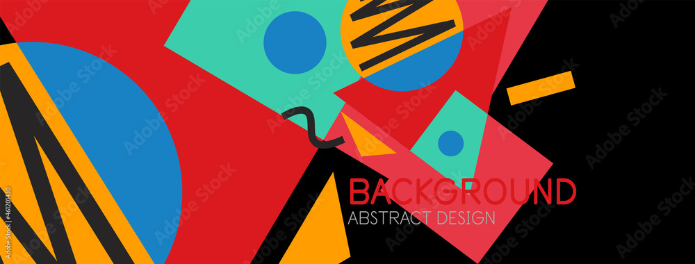 Abstract background. Blocks, lines, triangles, circles composition. Techno or business concept for wallpaper, banner, background, landing page Abstract background. Blocks, lines, triangles, circles composition. Techno or business concept for wallpaper, banner, background, landing page