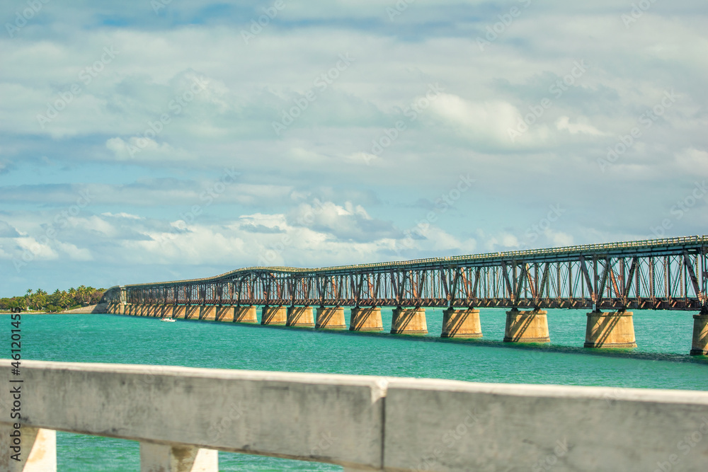Bridge along Overseas Highway on a sunny day, Florida. Bridge along Overseas Highway on a sunny day, Florida.