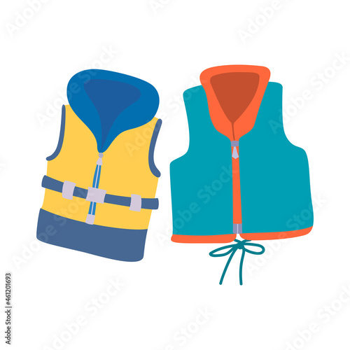 Vector illustration of a rescue vest in flat style vector illustration