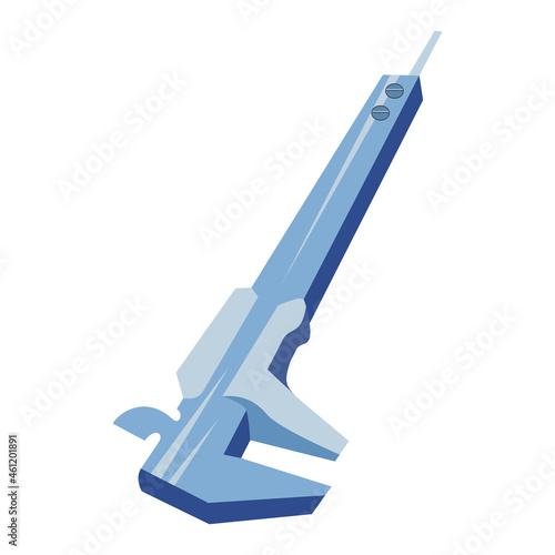 The vernier caliper is used for measuring the height of an object, equipped flat illustration.