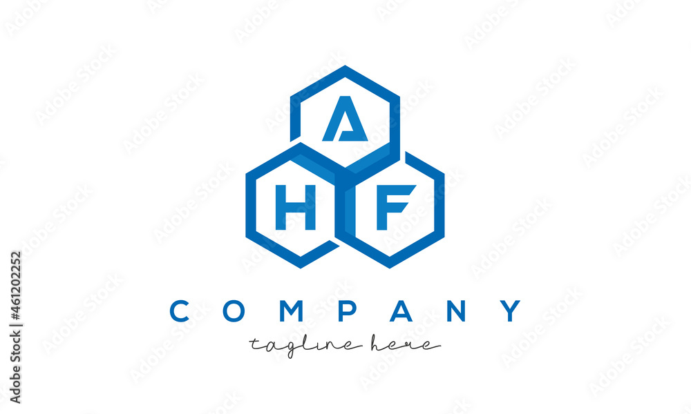 AHF three letters creative polygon hexagon logo AHF three letters creative polygon hexagon logo