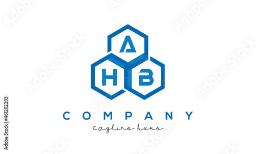 AHB three letters creative polygon hexagon logo © Mohammad