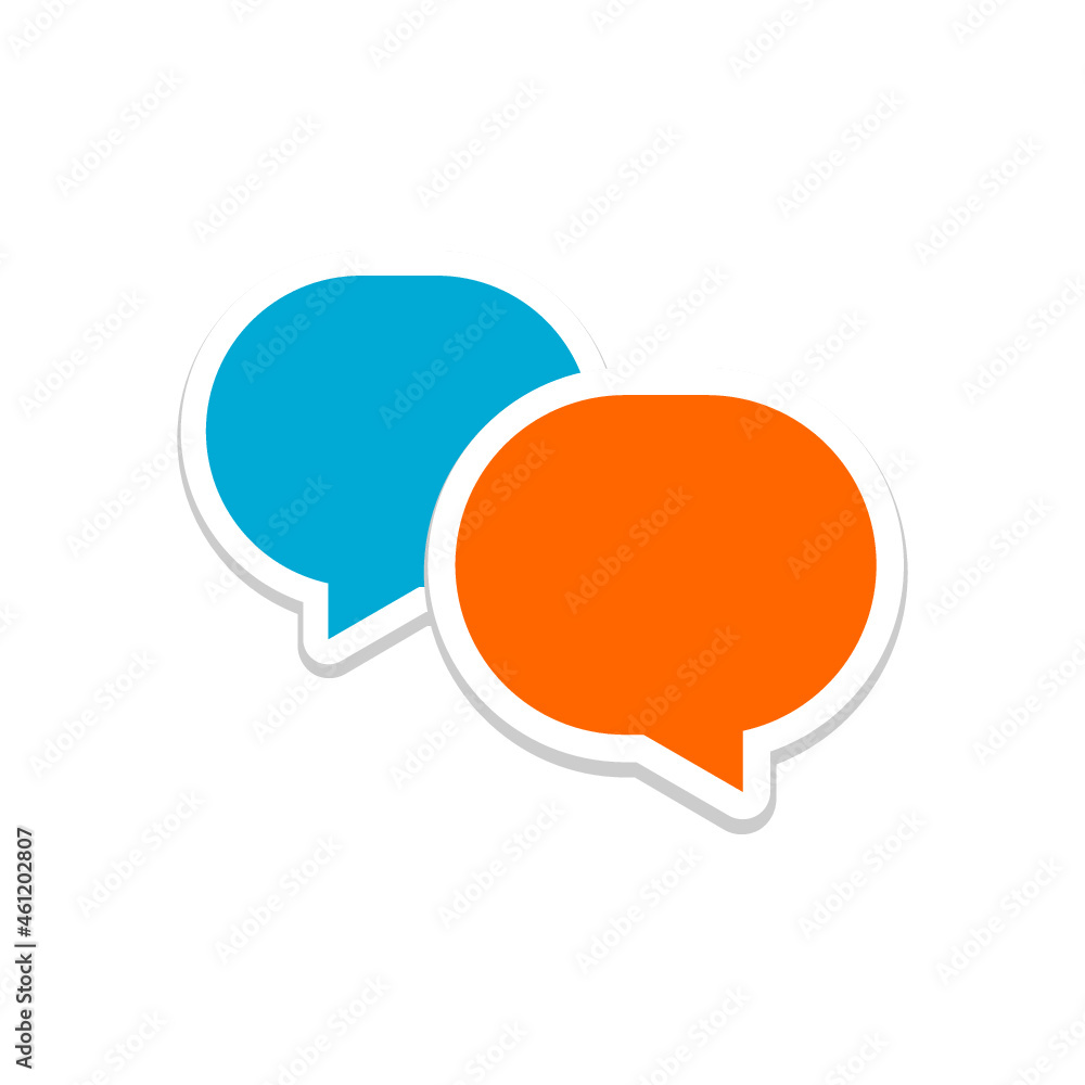 Color Speech bubble icon. Chat message sign isolated on white background Color Speech bubble icon. Chat message sign isolated on white background