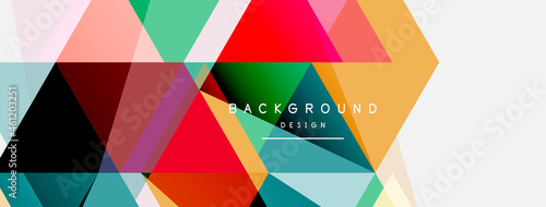 Color triangles composition, geometric abstract background. Techno or business concept, pattern for wallpaper, banner, background, landing page